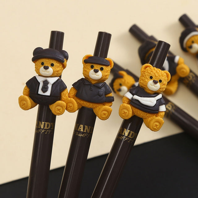Tykle Black Bear Click Pen (0.5mm) - Write with Cuteness!