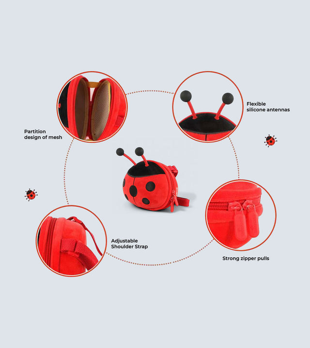 Ladybug Shoulder Bag for Kids – 3D Plush Design, Waterproof & Lightweight | Tykle