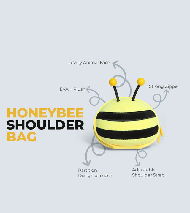 Honeybee Shoulder Bag for Kids – 3D Plush Design, Waterproof & Lightweight | Tykle