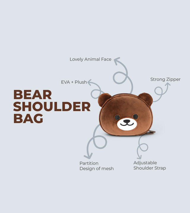 Bear Shoulder Bag for Kids – 3D Plush Design, Waterproof & Lightweight | Tykle
