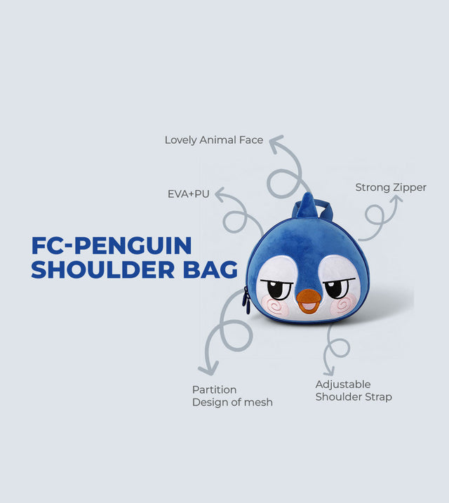 FC-Penguin Shoulder Bag for kids – EVA + Plush Material | Waterproof & Lightweight