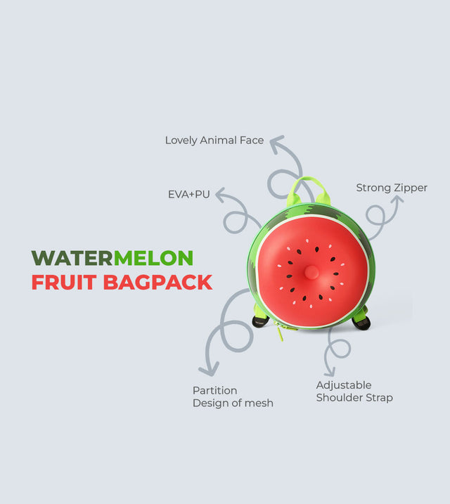 Fruit Backpack for Kids – 3D Watermelon Design, Waterproof Hard Shell | Tykle
