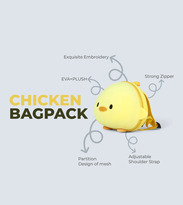 Chick Backpack – 3D Shark Kids Bag | Waterproof EVA + Plush | Safety Straps