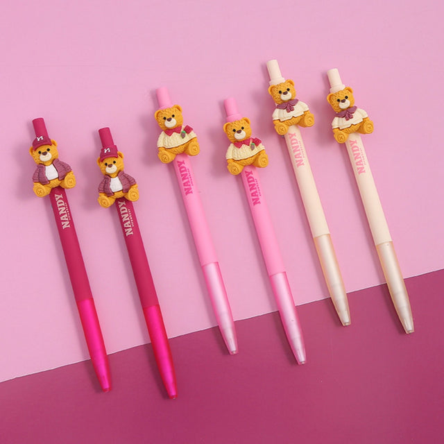 Tykle Straw Bear Click Pen (0.5mm) - Cute Writing Buddy!