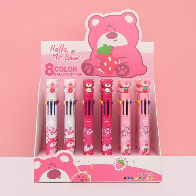 Tykle Pink Bear 8 Colour Pen (0.5mm) - Colour Your World!