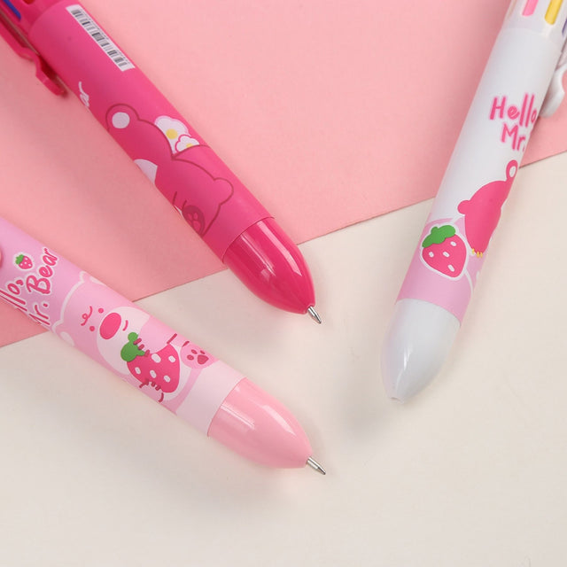 Tykle Pink Bear 8 Colour Pen (0.5mm) - Colour Your World!