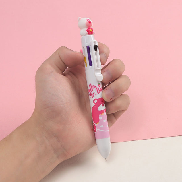 Tykle Pink Bear 8 Colour Pen (0.5mm) - Colour Your World!
