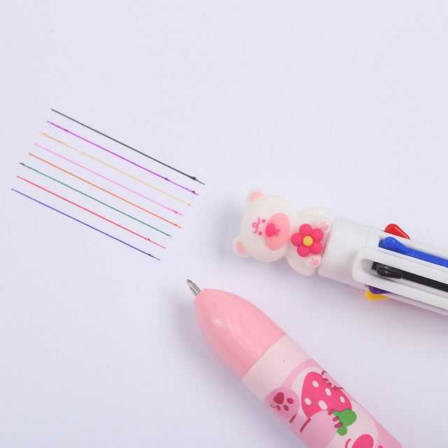 Tykle Pink Bear 8 Colour Pen (0.5mm) - Colour Your World!