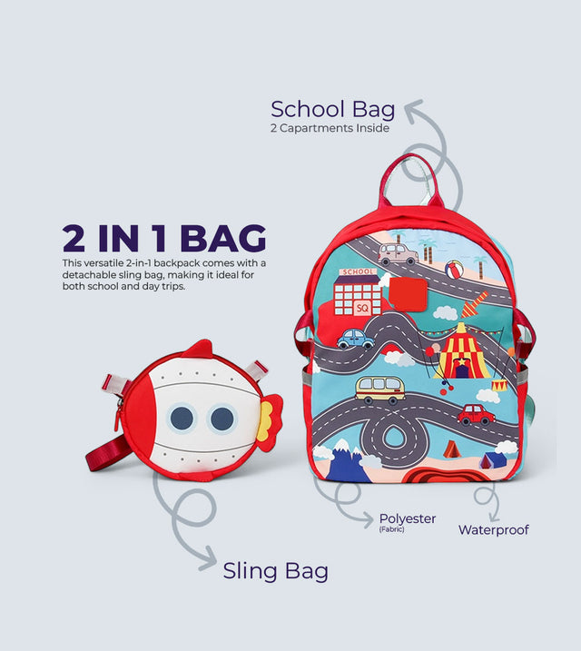 Rocket Backpack Two-in-One – Detachable Sling Bag & 3D Design | TYKLE