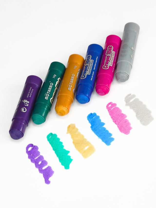 Crayon Stick Metallic 6pcs: Dazzling Metallic Color!