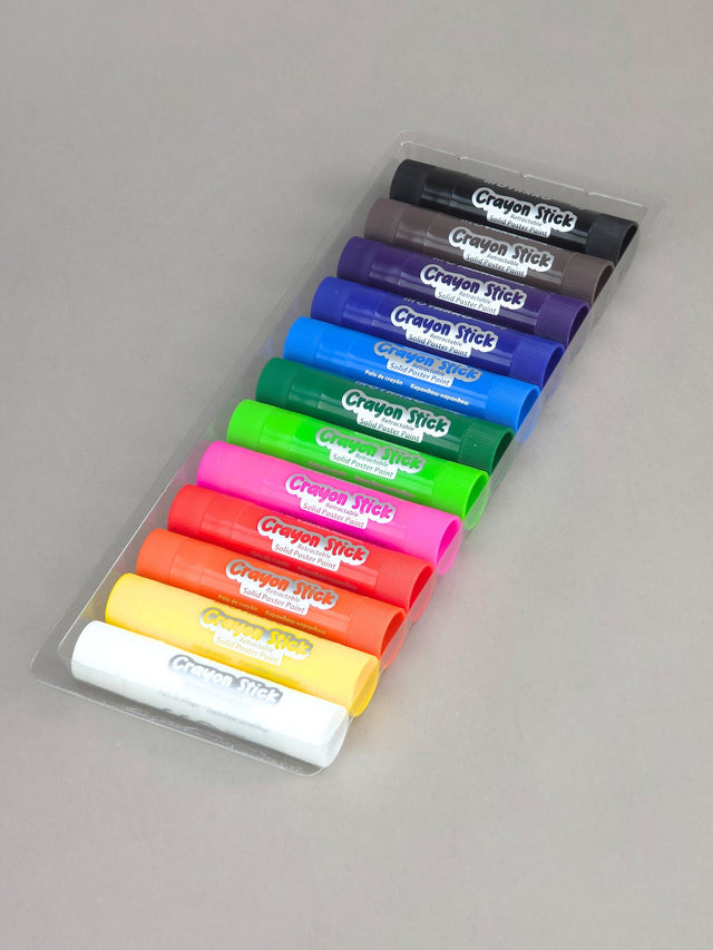 Crayon Stick Normal 12pcs: Double the Color, Zero Mess!