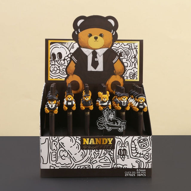 Tykle Black Bear Click Pen (0.5mm) - Write with Cuteness!