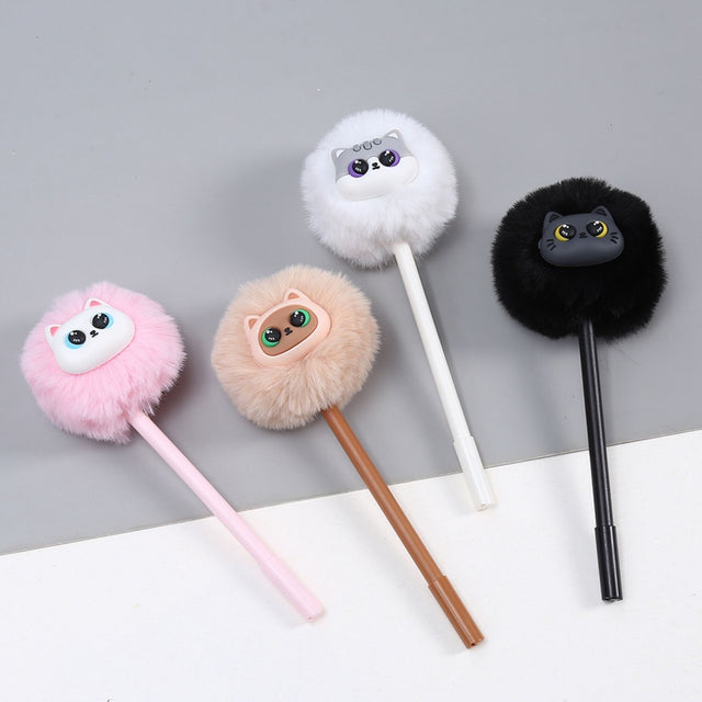 Tykle Kitty Pom Pom Pen (0.5mm) - Cute Writing Fun!