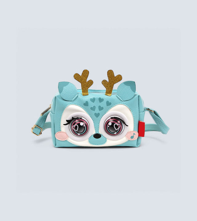 Winking Elf Shoulder Bag - Deer | Interactive Winking Eyes, Talking Mode & Music Playback | TYKLE