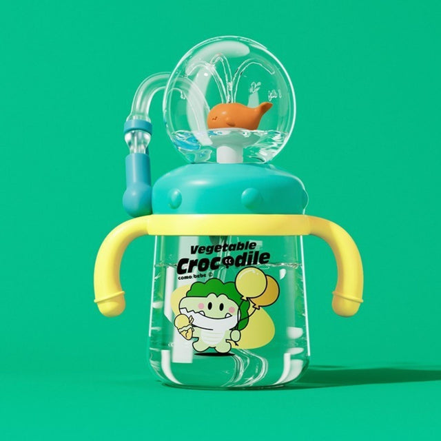 Tykle Fountain Whale Bottle Green (300ml) - Fun Hydration!