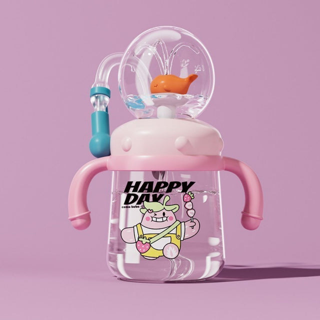 Tykle Fountain Whale Bottle Pink (300ml) - Fun Hydration!