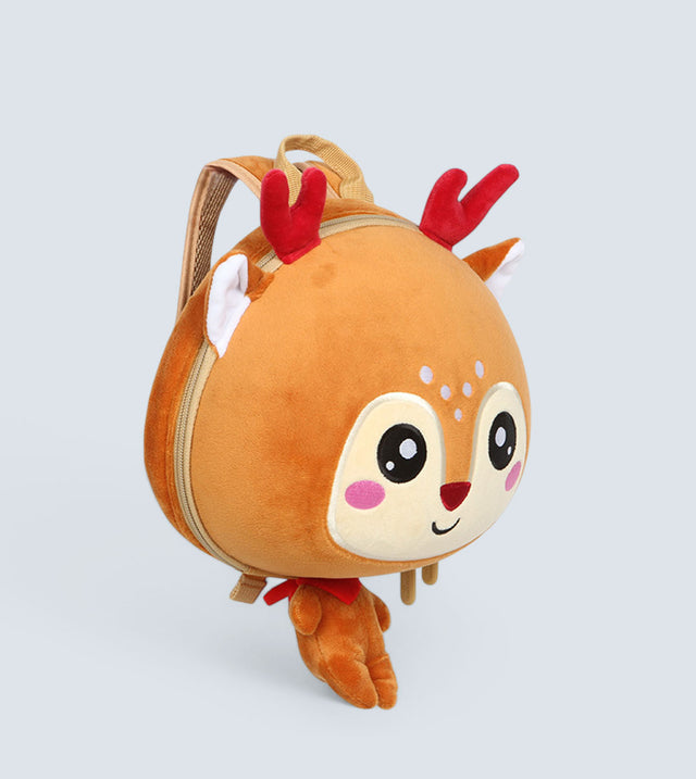Deer Backpack for Kids – Cute Plush 3D Doll, Lightweight & Waterproof | Tykle