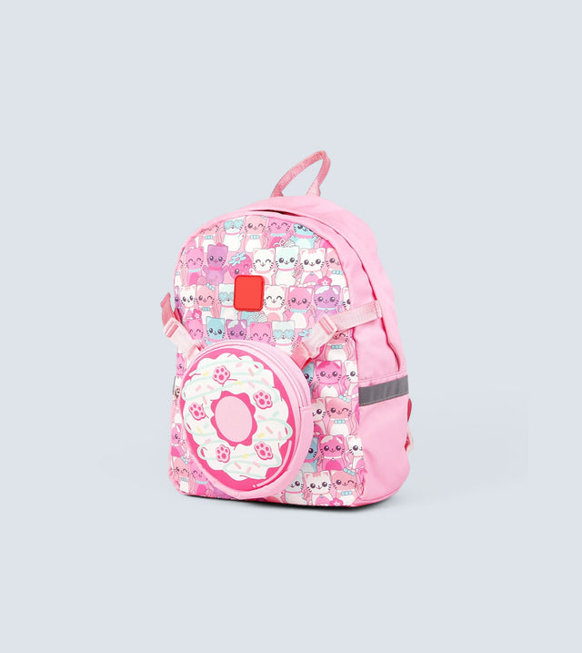 Pink Cat Backpack Two-in-One – Detachable Sling Bag & 3D Design | TYKLE