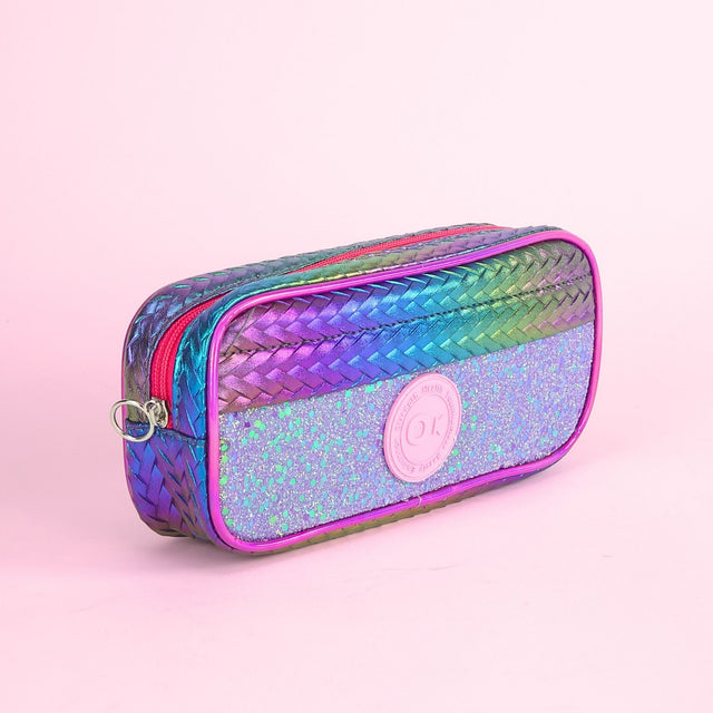 Braided Knit Texture Pencil Case - Stylish & Soft Storage