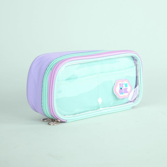 Pastel Pencil Case Horizontal - Aesthetic & Spacious Storage