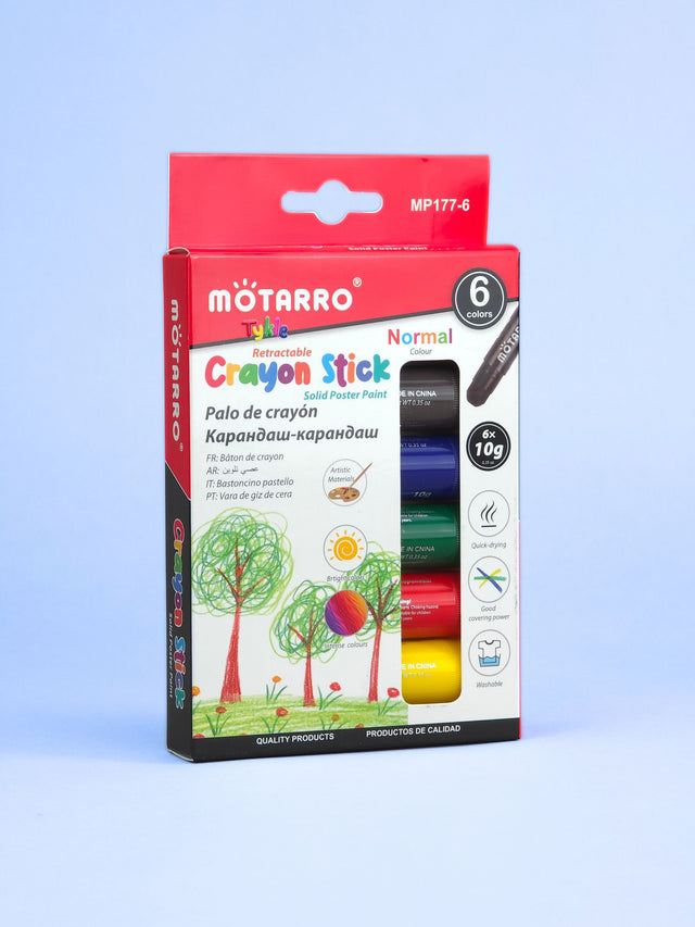 Crayon Stick Normal 6pcs: Classic Colors, Clean Drawing!