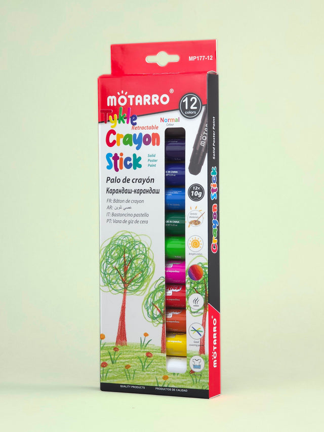 Crayon Stick Normal 12pcs: Double the Color, Zero Mess!