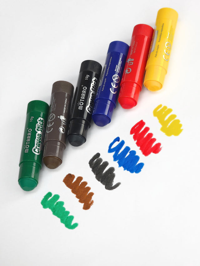 Crayon Stick Normal 12pcs: Double the Color, Zero Mess!